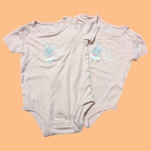 Carter's Pink Bodysuit Set Soft Cotton Comfort